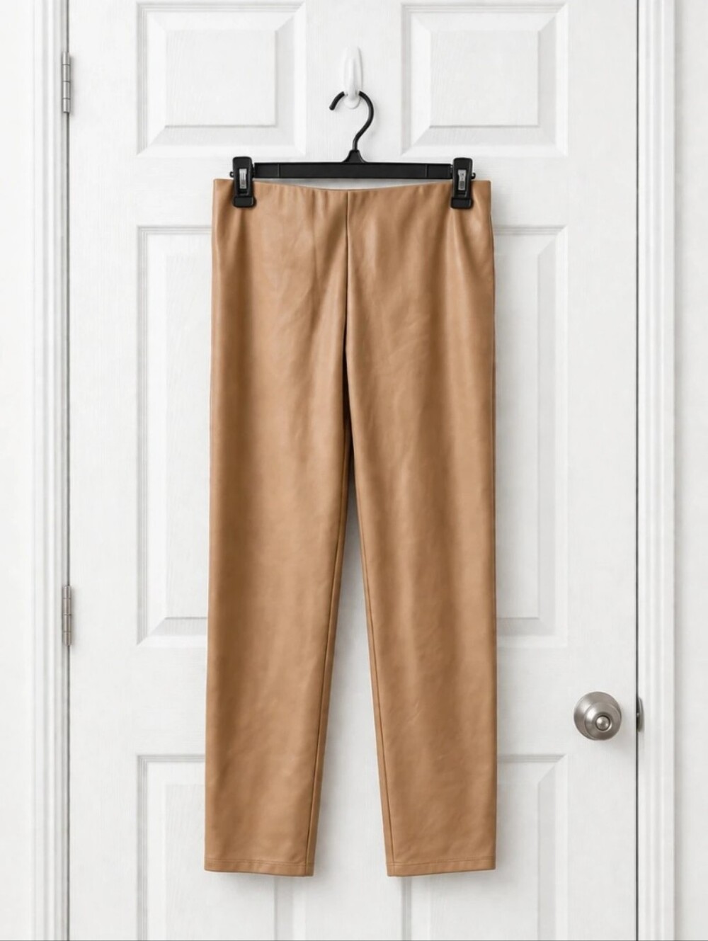 Saints 21 Tan Faux Leather Leggings Pants Women’s Size L NWT High Rise Stretch S